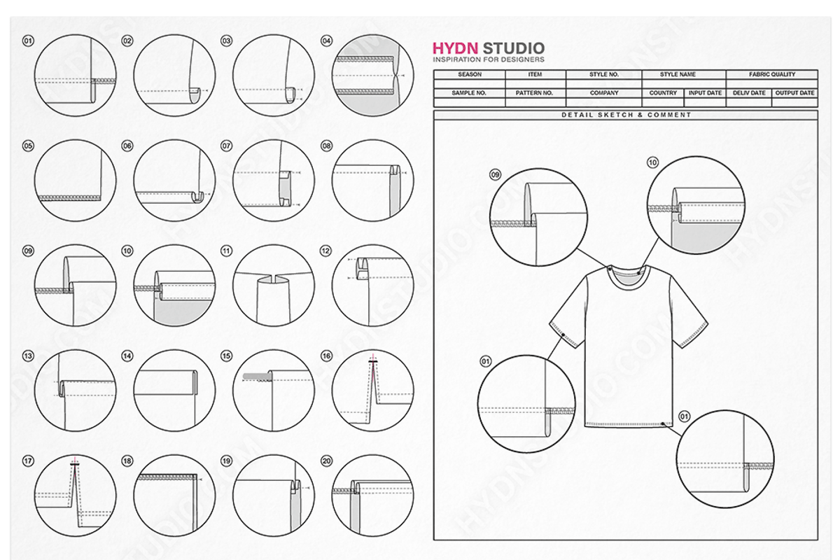 Vector Sewing Seams and Finishes Set, an Illustration by HYDNSTUDIO (Photo 1 of 5)