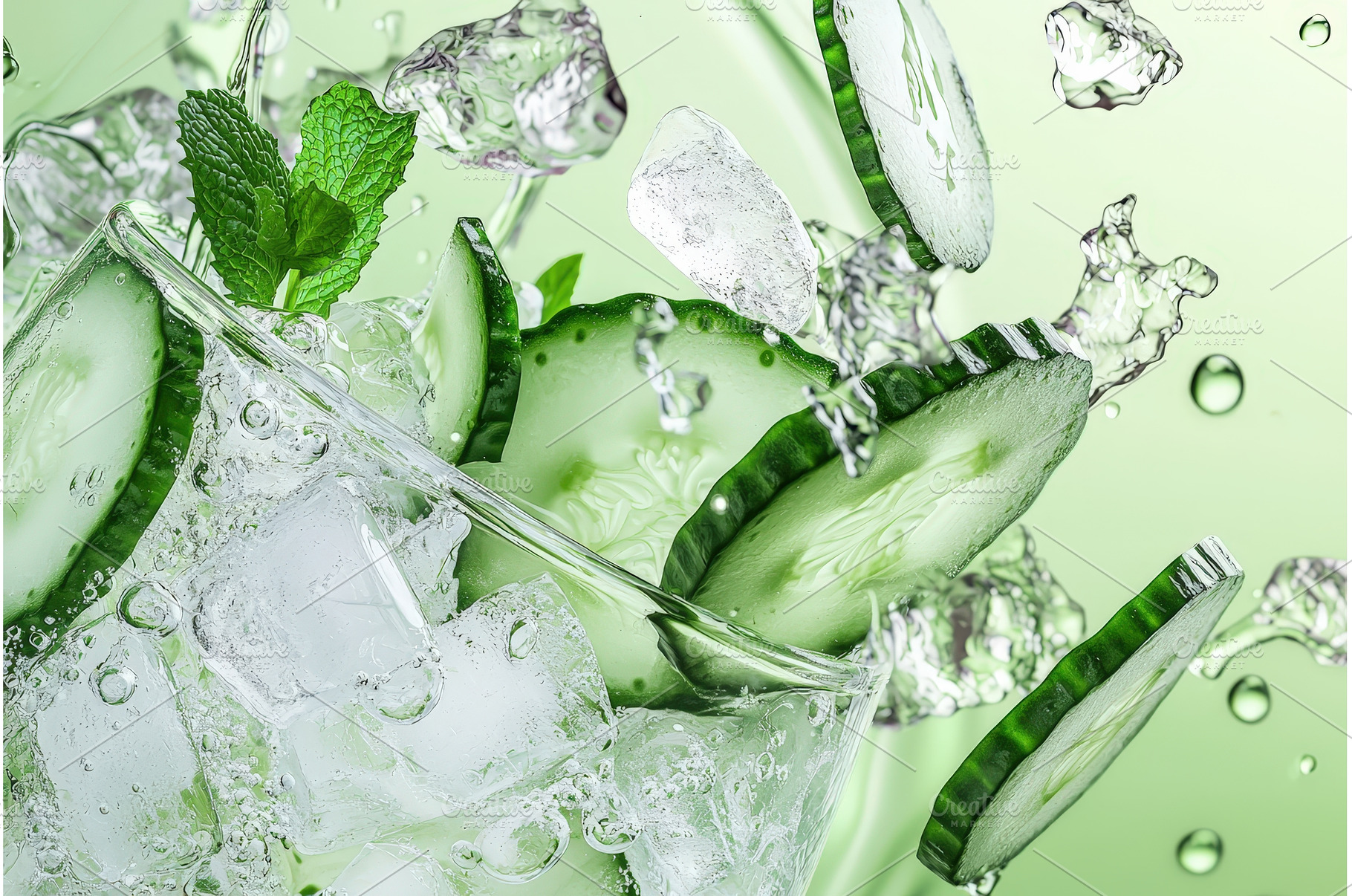 Icy Cucumber and Mint Refresher with, a Food & Drink Photo by Rodica Ciorba
