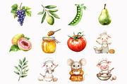 Watercolor Farmers Market Clipart, an Illustration by Design Market (Thumbnail 5 of 5)