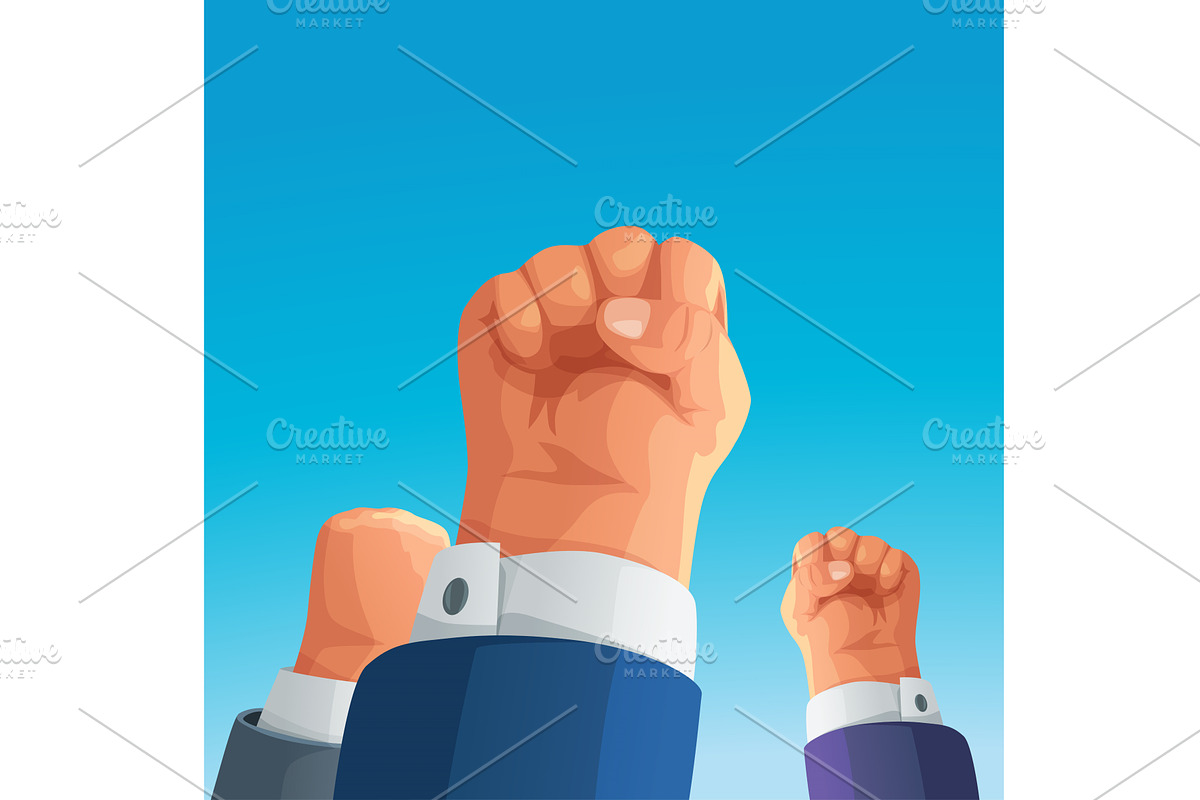 fist up sign strike at sunny day, an Object Illustration by IfH