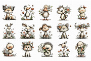 Whimsical Spring Animals Clipart PNG, an Illustration by Libby Wishes (Thumbnail 3 of 5)