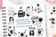 Nursery Art Big fish. Cats set, an Animal Illustration by Nursery Art (Thumbnail 5 of 8)