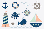 Nautical Clip Art Set, PNG JPEG EPS, an Illustration by Digital Sugar (Thumbnail 2 of 2)
