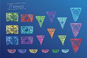 watercolor Mexican papel picado, a Decorative Illustration by monicavera22 (Thumbnail 2 of 5)