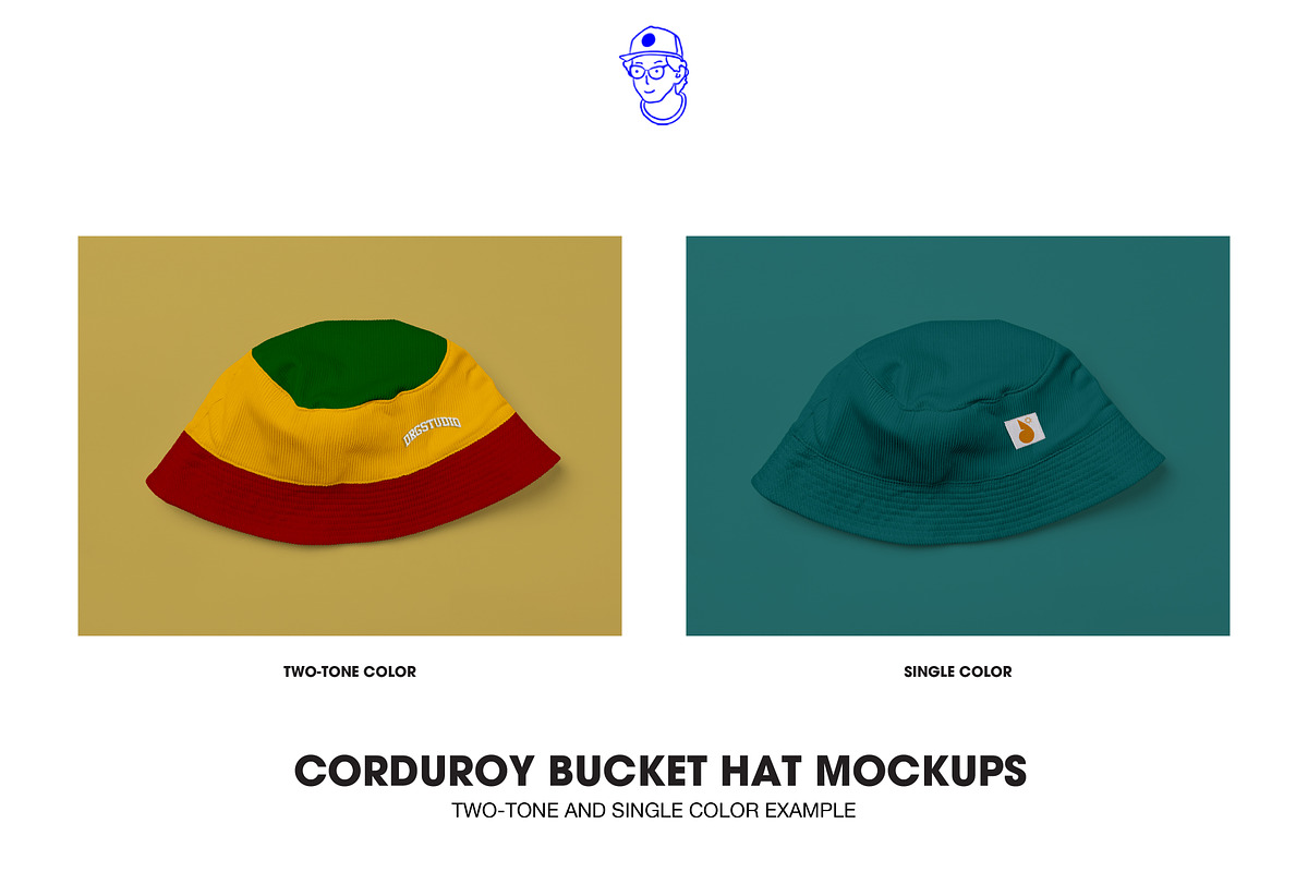 Corduroy bucket hat mockups, a Hat Mockup by made_by_nope (Photo 5 of 5)