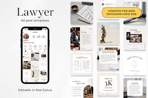 60 Lawyer Social Media Posts, a Social Media Template by PatternLab.