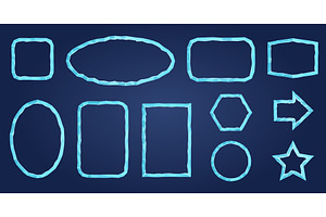 Cartoon ice frames. Winter game, an Illustration by Stock-Smart-Start