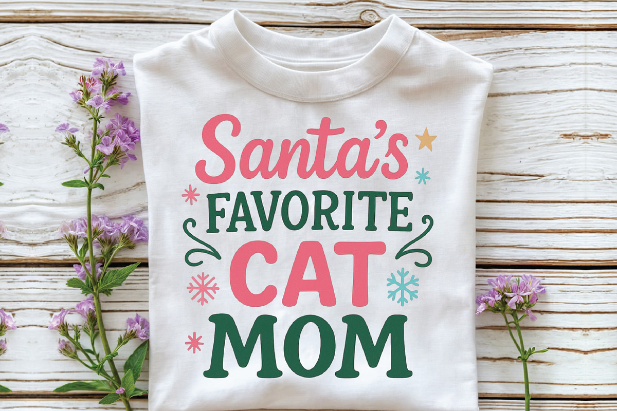Christmas Cat Mom Santa's Favorite, an Illustration by CraftArtStudio (Photo 2 of 4)