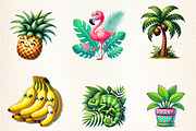 Watercolor Tropical Spring Clipart, a Seasonal Illustration by DreamArtGraphic (Thumbnail 4 of 5)