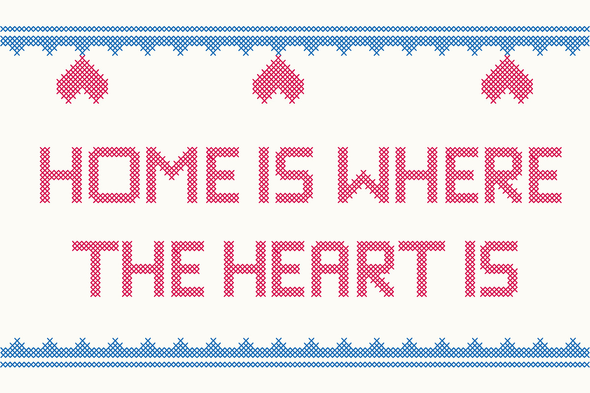 Stitching Love a cross-stitch font preview 2