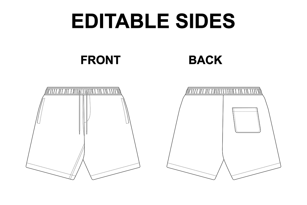 Basic Shorts Vector Flat Mockup, a Bottom Mockup by Infinity Mockups (Photo 2 of 9)
