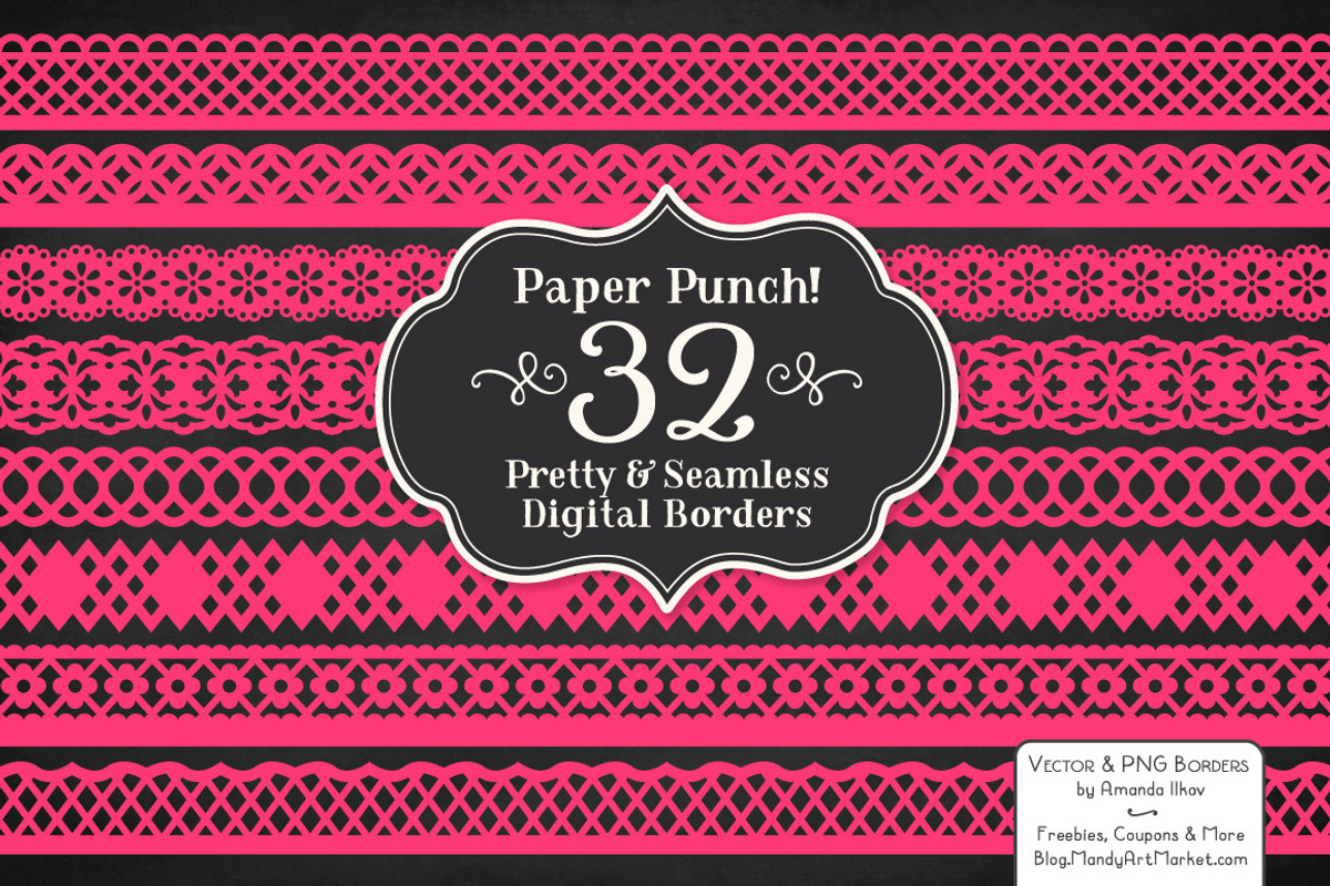 Hot Pink Lace Clipart & Vectors, an Illustration by Amanda Ilkov (Photo 2 of 5)