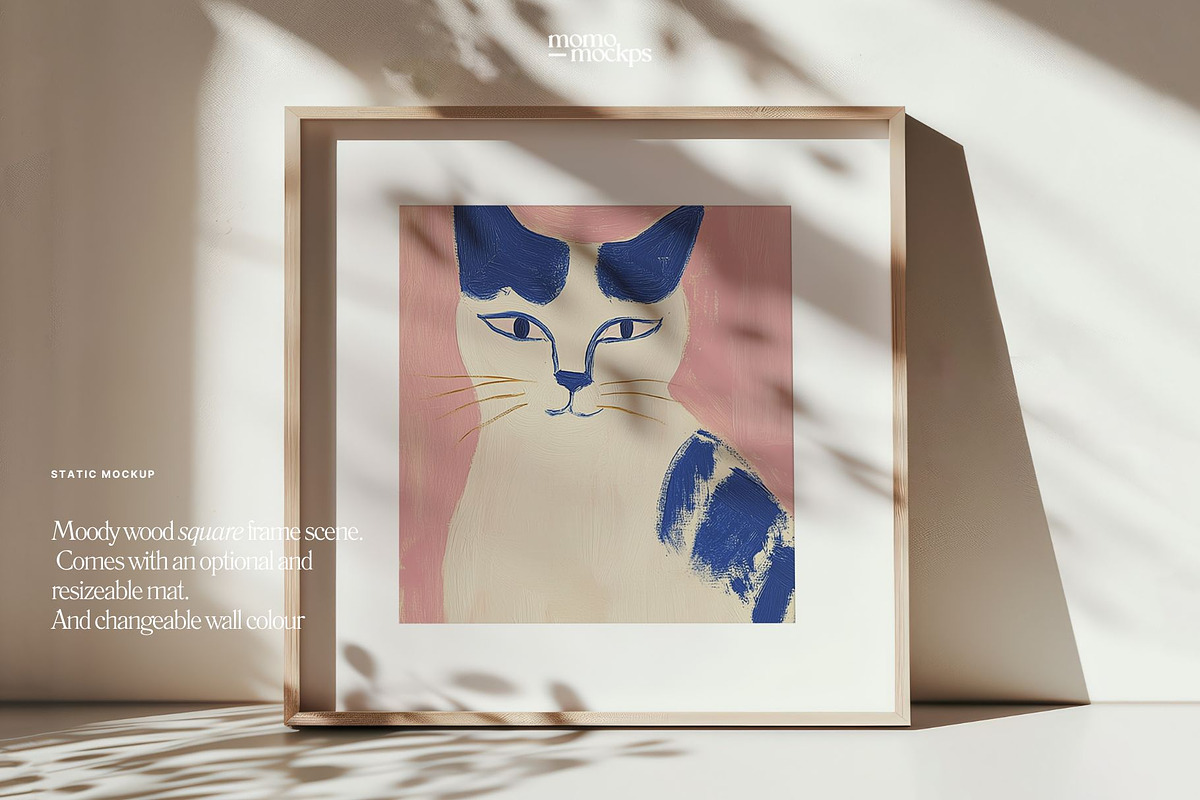 Square Frame Mockup PSD: Modern Wood, a Household Mockup by momomockps (Photo 2 of 11)