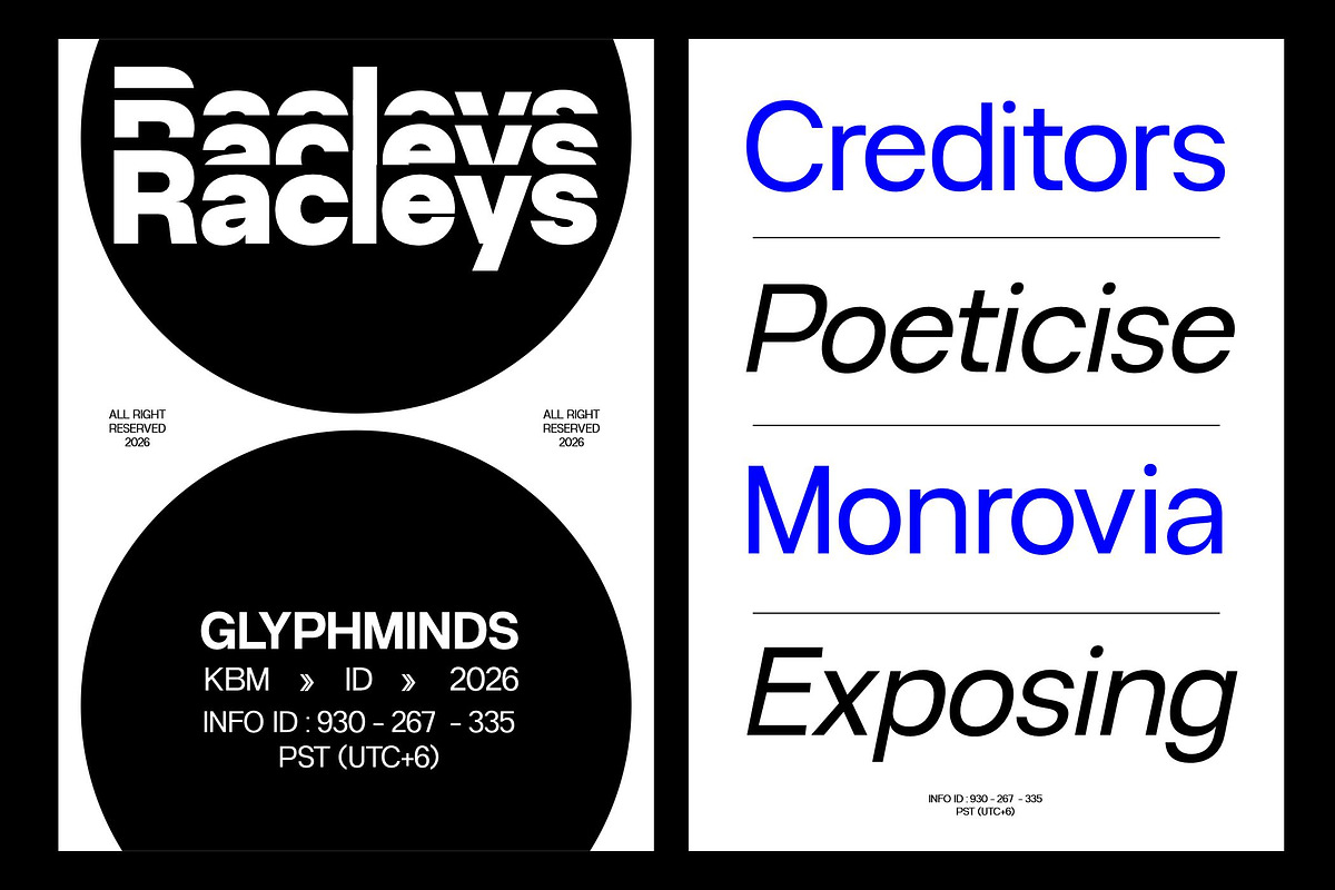 Racleys Font, a Sans Serif Font by Glyphminds Studios (Photo 3 of 10)
