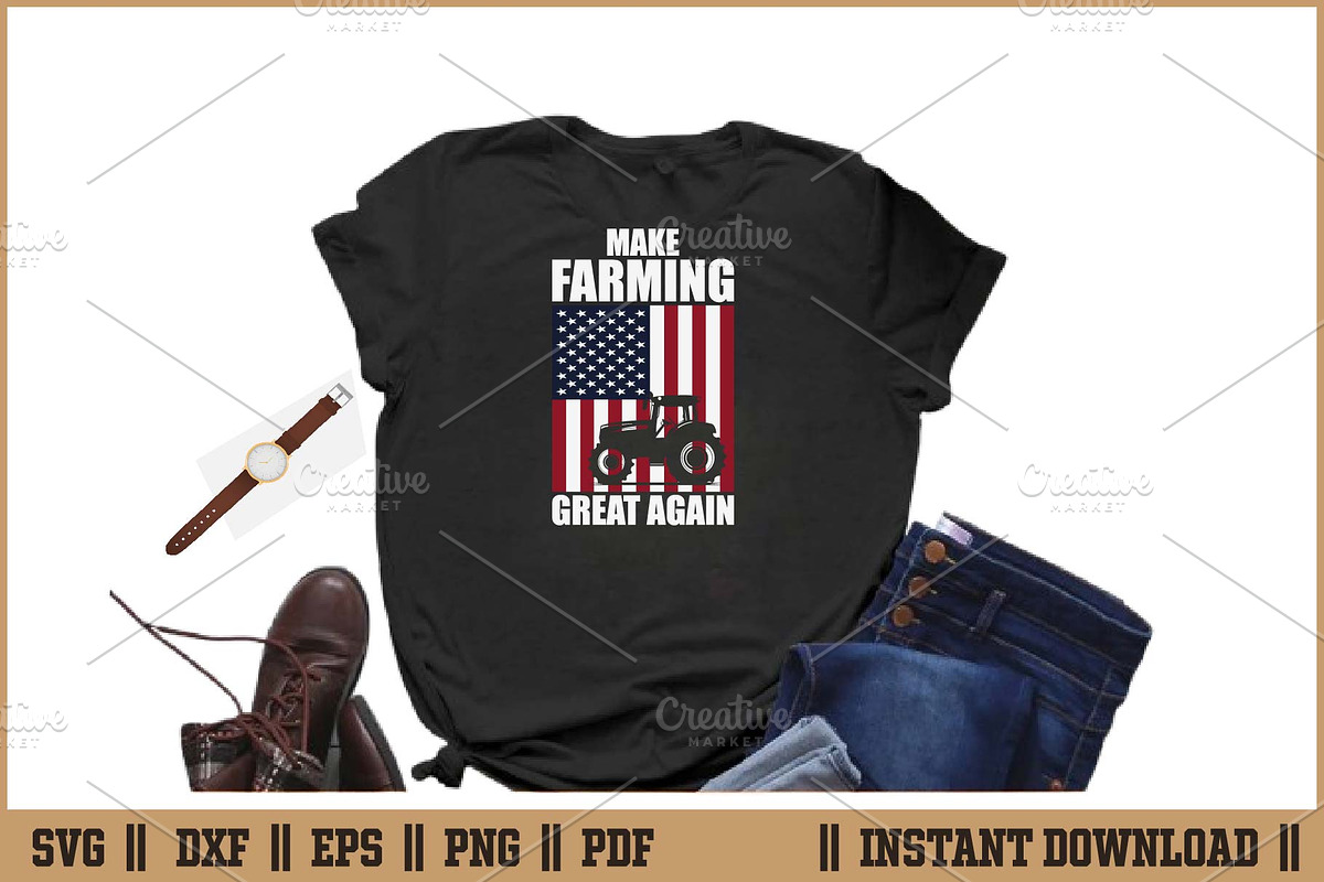 Make Farming Great Again US Flag SVG, a Work Illustration by Handy Arts Studio (Photo 2 of 3)