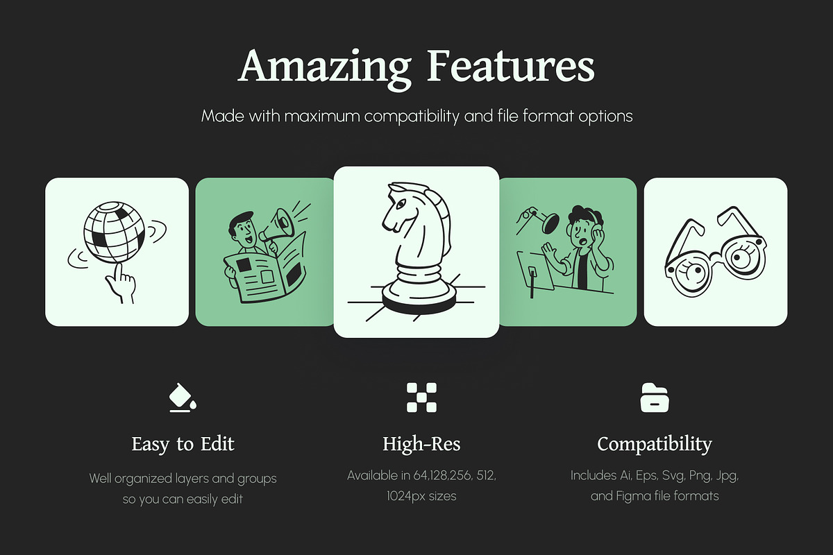 Entertainment Doodle Icon Set, an Outline Icon by Vectors Market (Photo 2 of 8)