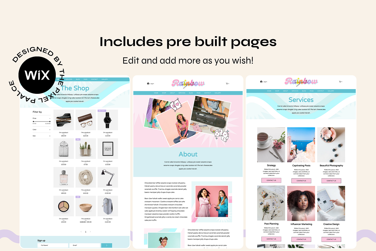Wix Template for Website Design, a Wix Template by The Pixel Palace (Photo 3 of 10)