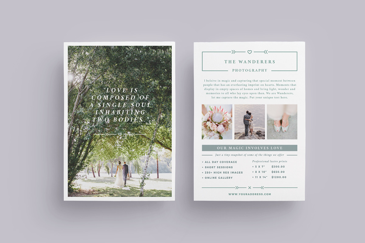 WANDERERS Wedding Flyer Price List, a Flyer Template by 46&2 Collective (Photo 5 of 20)