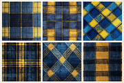 Blue & Yellow Tartan Plaid Pattern, an Illustration by RobertsArt (Thumbnail 2 of 4)