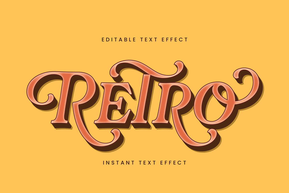 Retro Script Text Effect