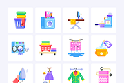 Animated Laundry Flat Icons, a Duotone Icon by Prosymbols (Thumbnail 5 of 9)