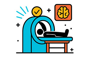 Medical imaging process for brain, a Healthcare Illustration by ZinetroN