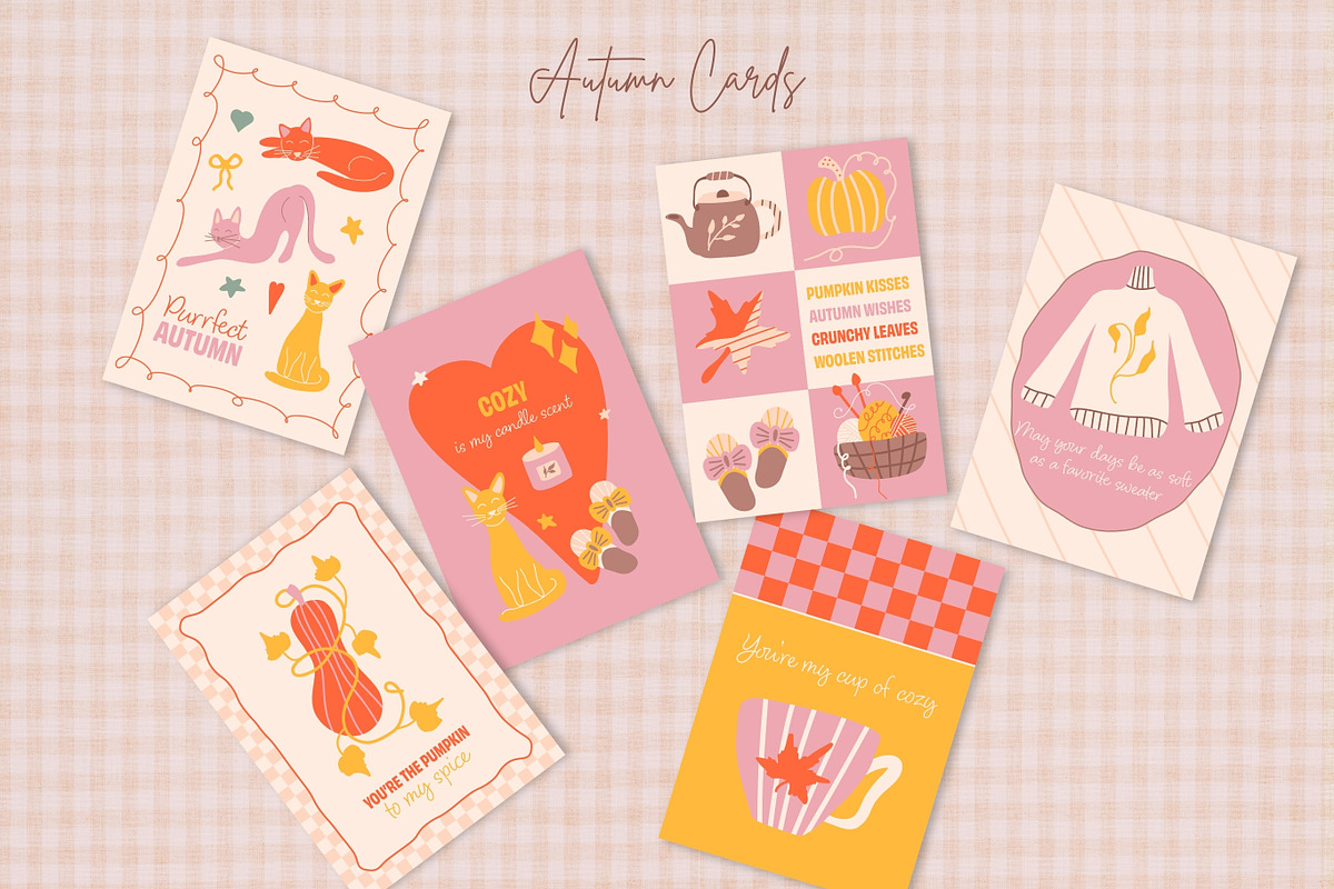 Cute cozy autumn graphics & patterns, a Seasonal Illustration by CapriceMeDesigns (Photo 6 of 24)