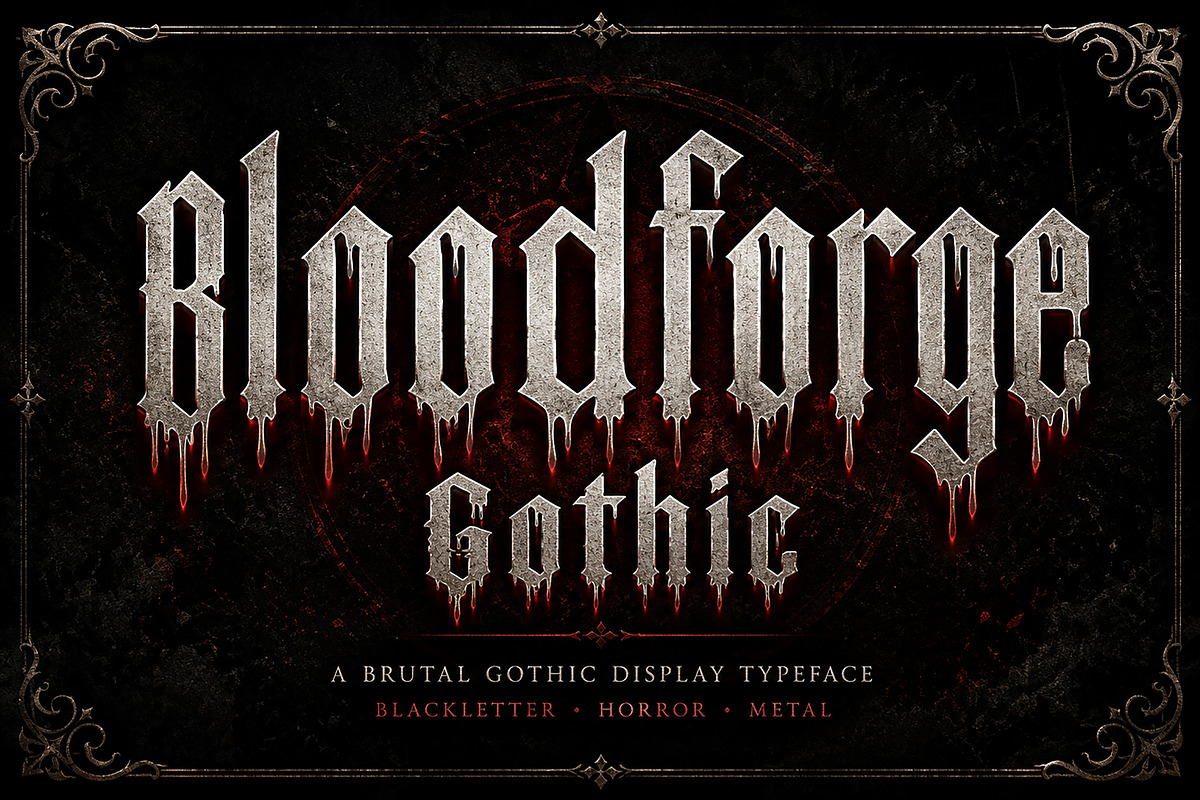 Bloodforge Gothic, a Slab Serif Font by Wow Magic (Photo 1 of 5)