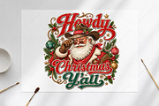 Howdy Christmas Y'all Santa PNG, a Seasonal Illustration by Canvas Craft (Thumbnail 6 of 6)