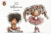 Ballerina Girl Clipart PNG Set, a Person Illustration by Nicolle's Colorful Art (Thumbnail 1 of 3)