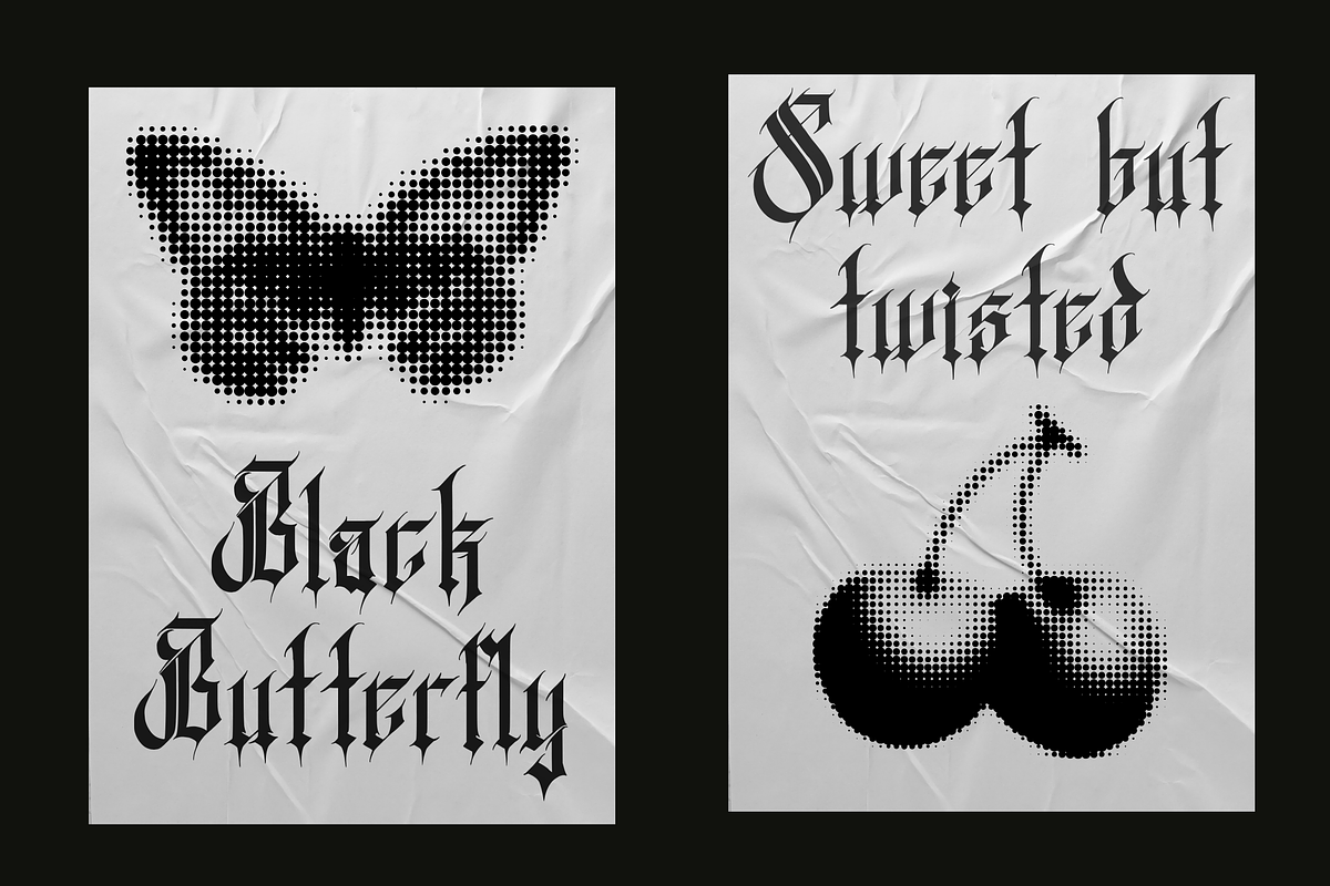Rigtra Aledzra - Dark Gothic Font, a Blackletter Font by Randi Irvan | Rvandtype (Photo 8 of 13)