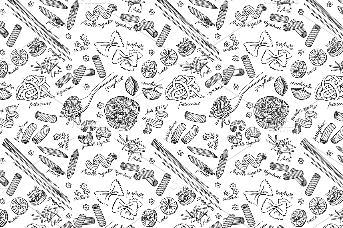 Pasta Set. Hand Drawn Illustration, a Graphic by Epine (Photo 3 of 3)