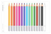 Vector Colored Crayons & Pencils, an Object Graphic by Side Project (Thumbnail 11 of 14)