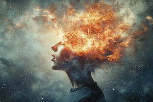 Concept art of an exploding mind, a Photo by Pavel_design