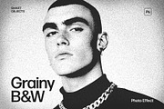 Grainy Black & White Photo Effect, a Layer Style Add-On by DesignerCandies (Thumbnail 1 of 7)