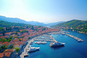 Breathtaking aerial view of marinas, a Photo by Pavel_design