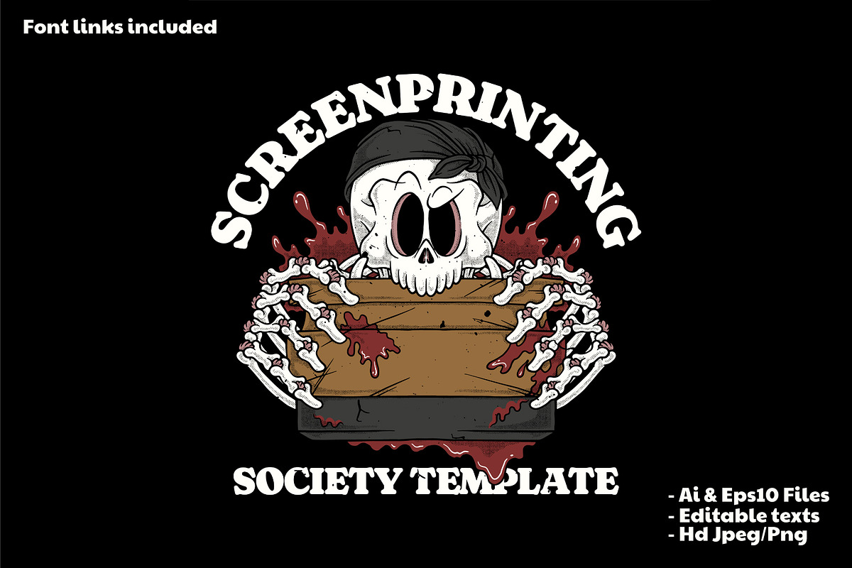 skeleton biting a squeegee tool, a Branding & Logo Template by Judsart (Photo 1 of 3)