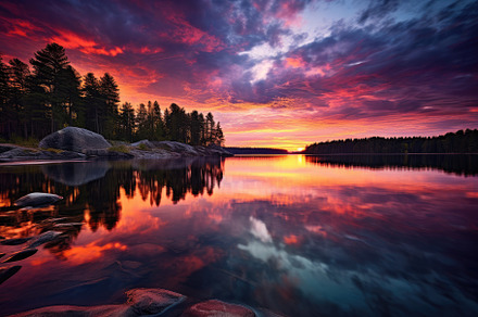 lake in the evening, An image of a v, a Photo by Iftikhar Alam