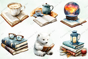 Winter Reading Clip Art, an Illustration by Creative Art (Thumbnail 3 of 8)