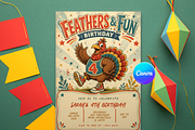 Turkey Style 4th Birthday Invitation, an Invitation Template by InvitingStorys (Thumbnail 1 of 11)