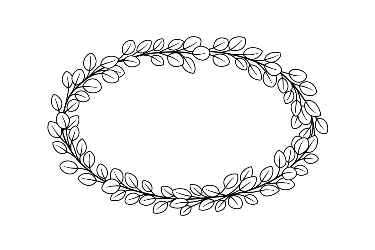Botanical Oval Wreath Frame Bundle, an Illustration by Designer_Momina (Photo 42 of 51)