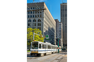 Metro rail on main street in buffalo new york stock photo containing new and, a Transportation Photo by Leonid Andronov