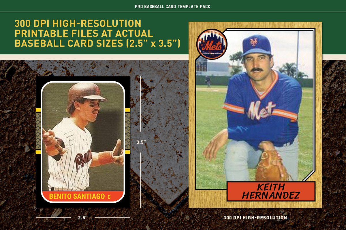 1980's Pro Baseball Card Templates, a Card Template by Chris Weibring (Photo 3 of 12)