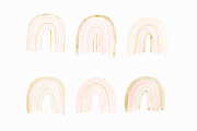 Pastel Watercolor Rainbow Clipart, an Illustration by PrettyGrandmillennial (Thumbnail 2 of 5)