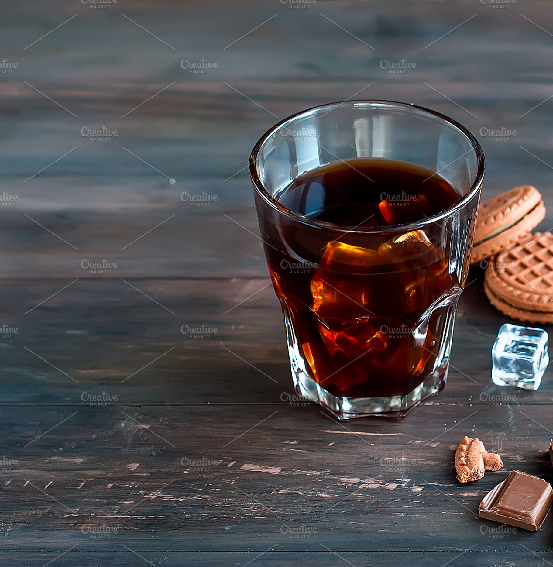 Coffee with ice in glass stock photo containing ice and iced, a Food & Drink Photo by vimart