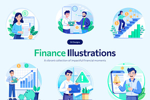 Finance Illustration Art Set, a Finance Illustration by Brickclay