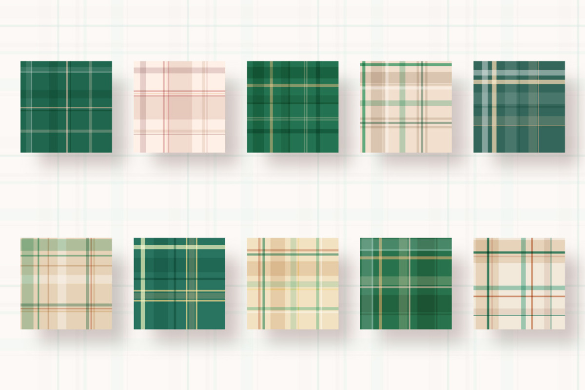 10 Seamless Simple Tartan Patterns, a Pattern Graphic by rwgusev (Photo 4 of 7)