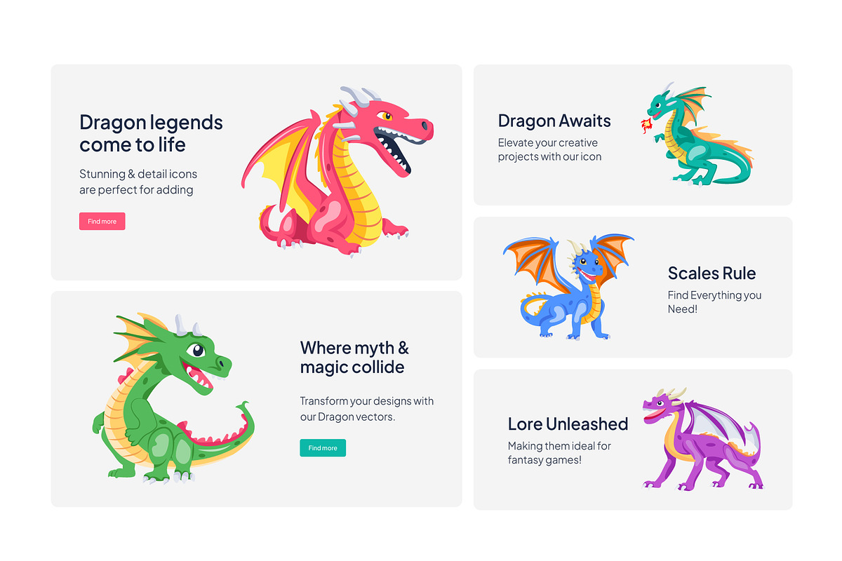 Dragon Vector Set, an Emoji Icon by Vectors Market (Photo 4 of 5)