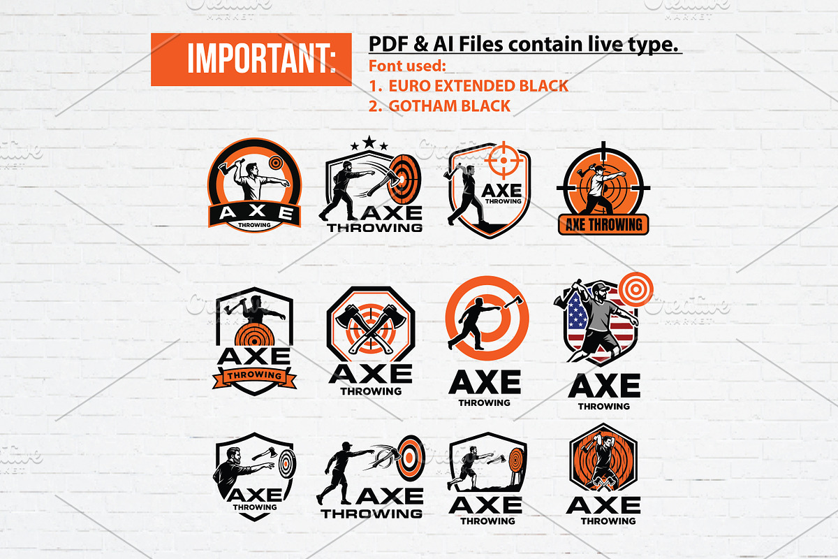 12 Axe Throwing Logo Badge, a Branding & Logo Template by Guavanaboy (Photo 2 of 3)