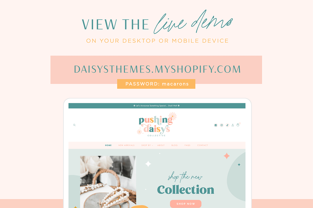 Daisy Shopify Theme Bright Pastel, a Shopify Template by Macarons and Mimosas (Photo 8 of 10)